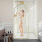Ember Series 34 in. x 78 in Framed Arch Fixed Shower Screen Door with 8mm Tempered Clear or Fluted Glass