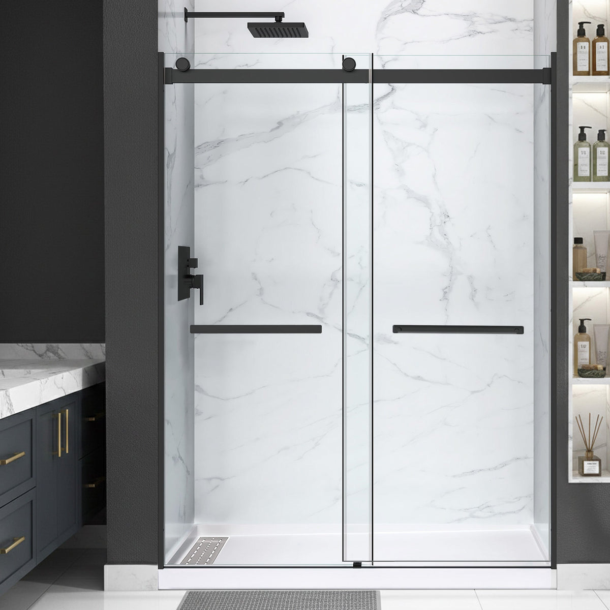 60 x 36 Frameless Shower Door, Pan Only, Kahn Extra Deep ANR