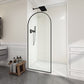 Ember Series 34 in. x 78 in Framed Arch Fixed Shower Screen Door with 8mm Tempered Clear or Fluted Glass