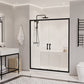 Romance Series 59 to 60 in. x 70 in. Sliding Framed Shower Door with Tsunami Guard Tempered Clear Glass