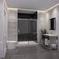 54 x 76 Frameless Shower Door, Rhodes Sliding Tsunami Guard