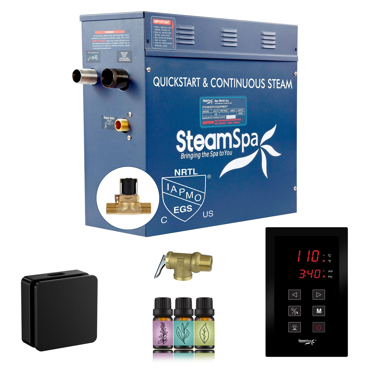 Steam Shower Generator, Full Package, Oasis New Square