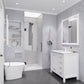 Fellow Series 24 in. x 70 in. Frameless Hinged Shower Door with Clear/Frosted Tempered Glass and Tsunami Guard