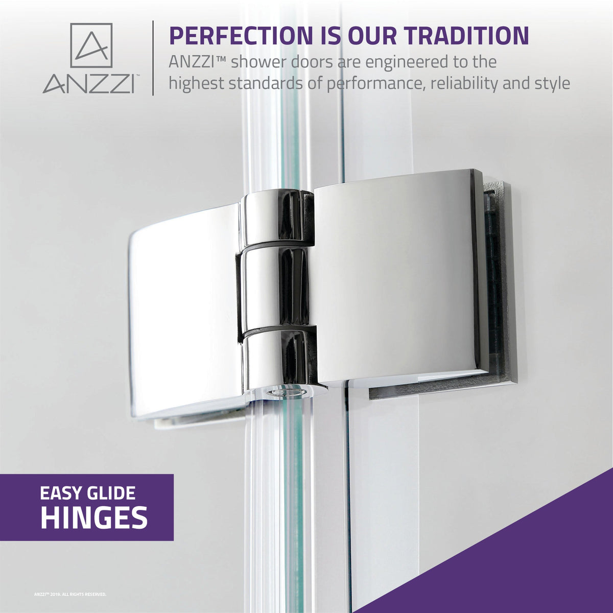 48 x 58 Tub Shower Door, Herald Frameless Hinged Clear