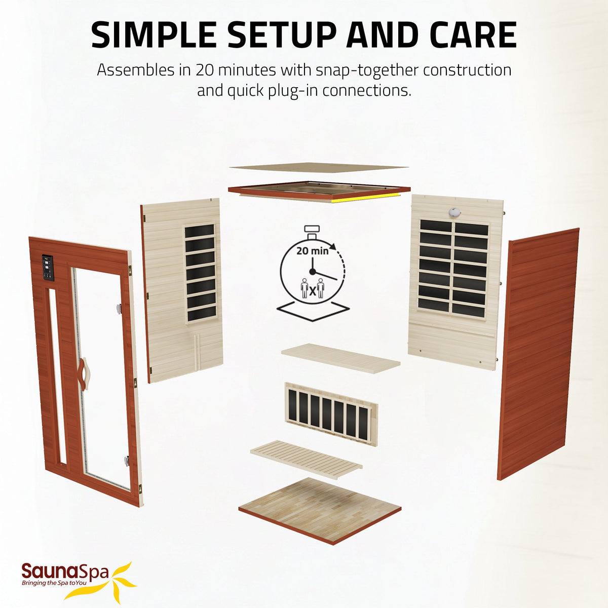 Infrared Sauna, 2 Person Indoor Cabin
