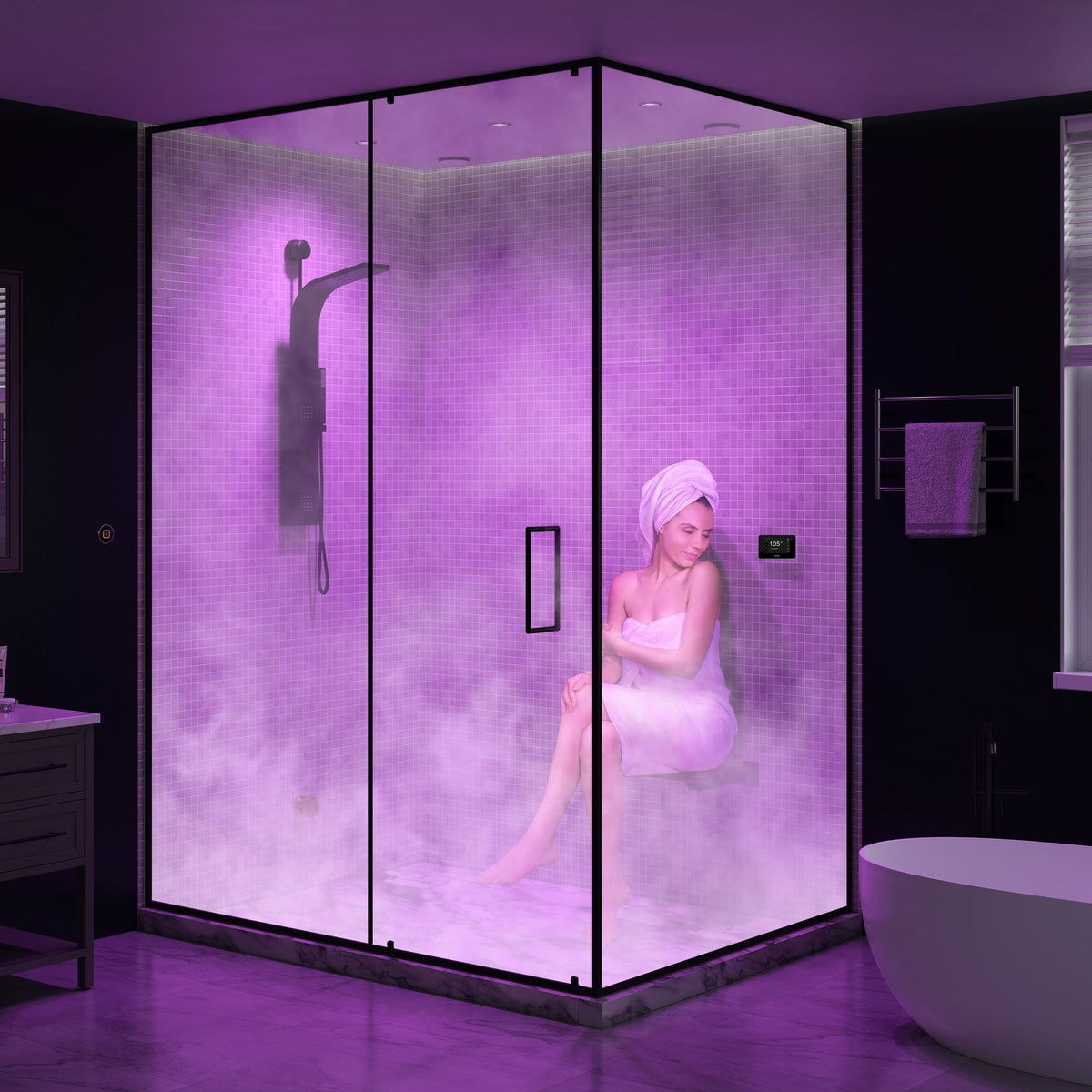 Steam Shower Generator, Full Package, Black Series