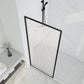 Welle 34 in. x 74 in. Framed Fixed Shower Screen Door with 5/16" (8mm) Tempered Fluted or Clear Glass