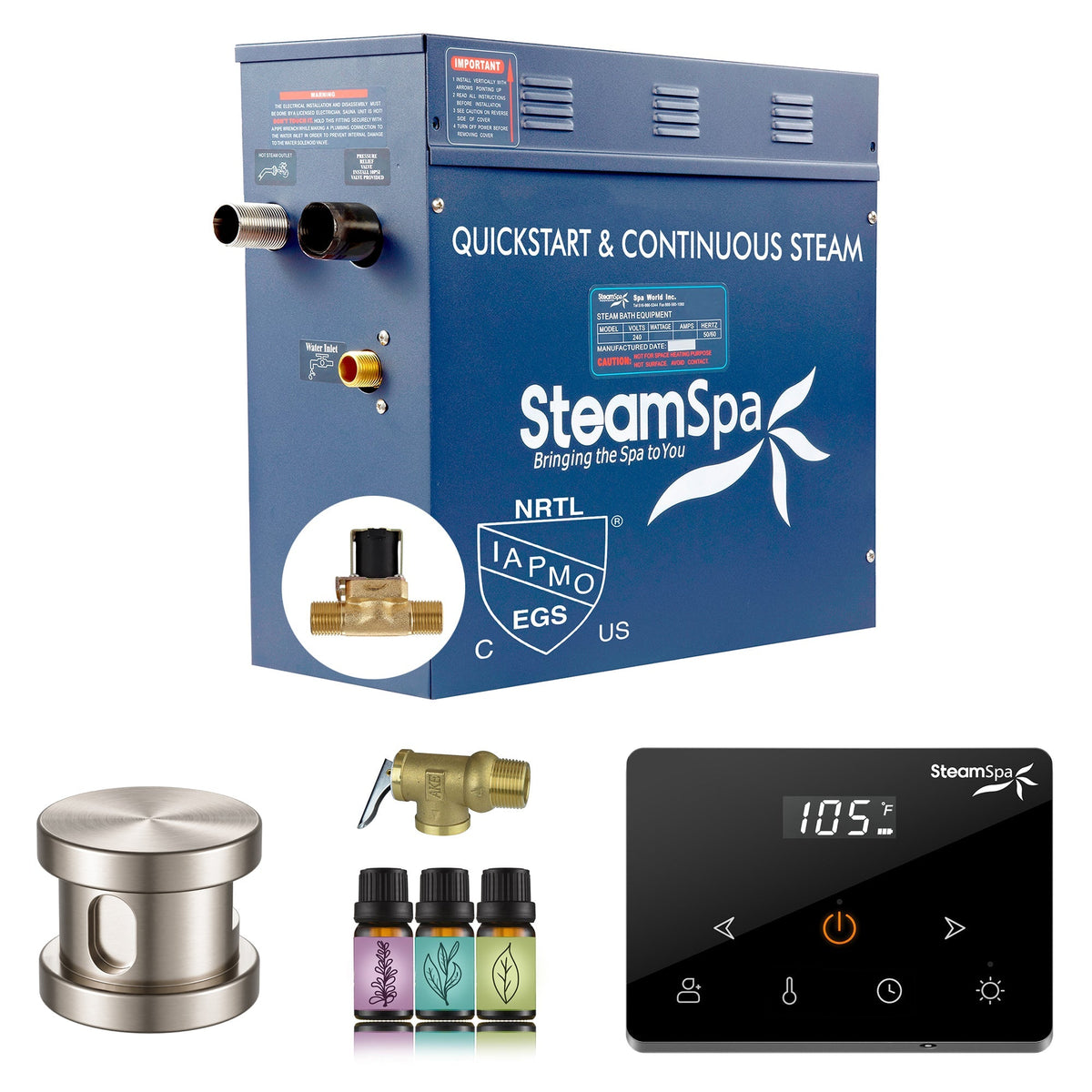 Steam Shower Generator, Full Package, Oasis Wireless Series