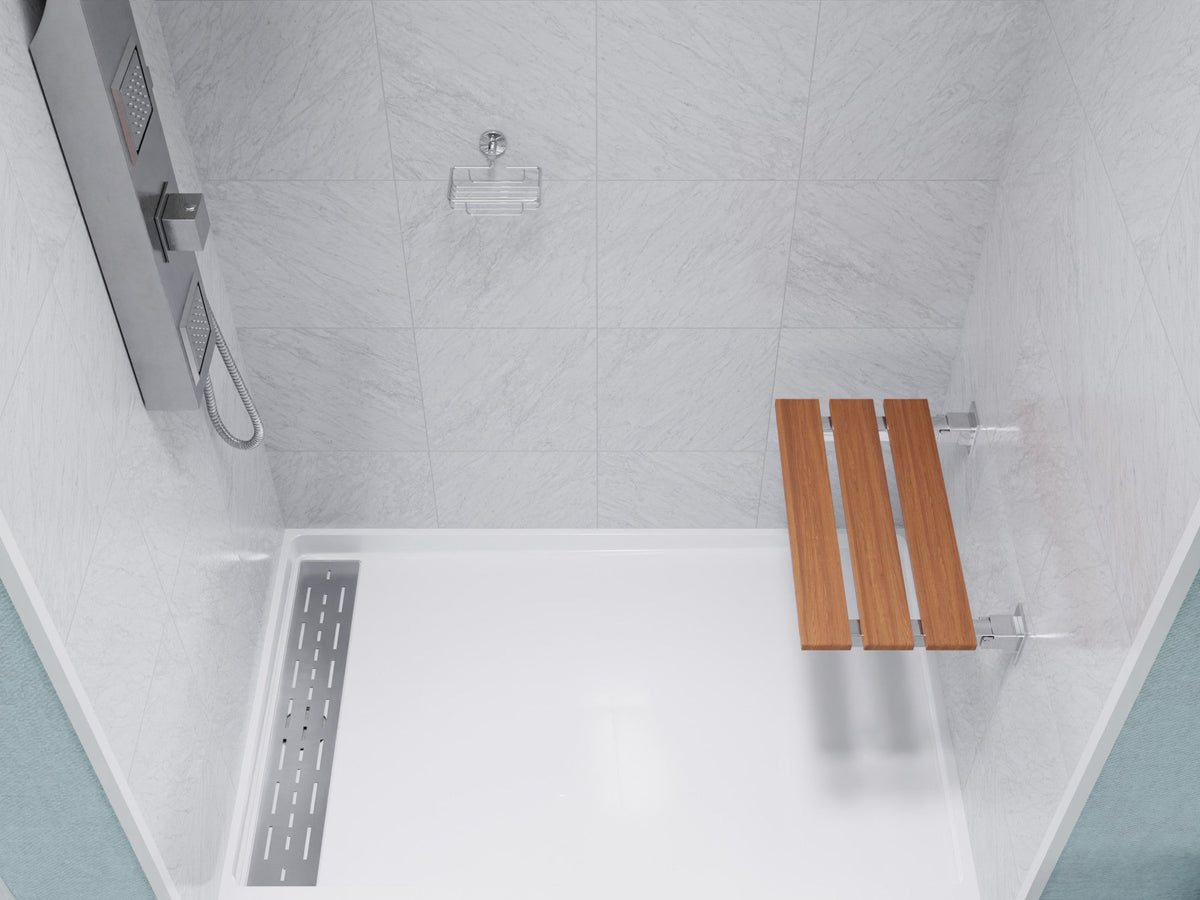 18.7 x 12.6 Shower Seat, ANZZI Bohemian Folding Teak