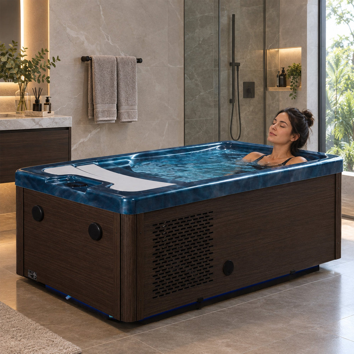 Cold Plunge Tub, All One Hot Built WiFi Blue