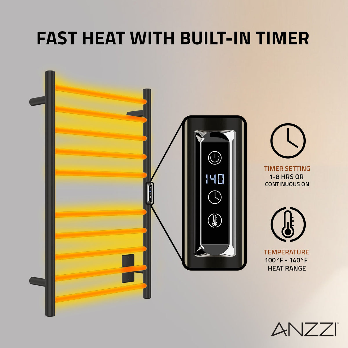 Towel Warmer, Bali Bar Mounted Electric