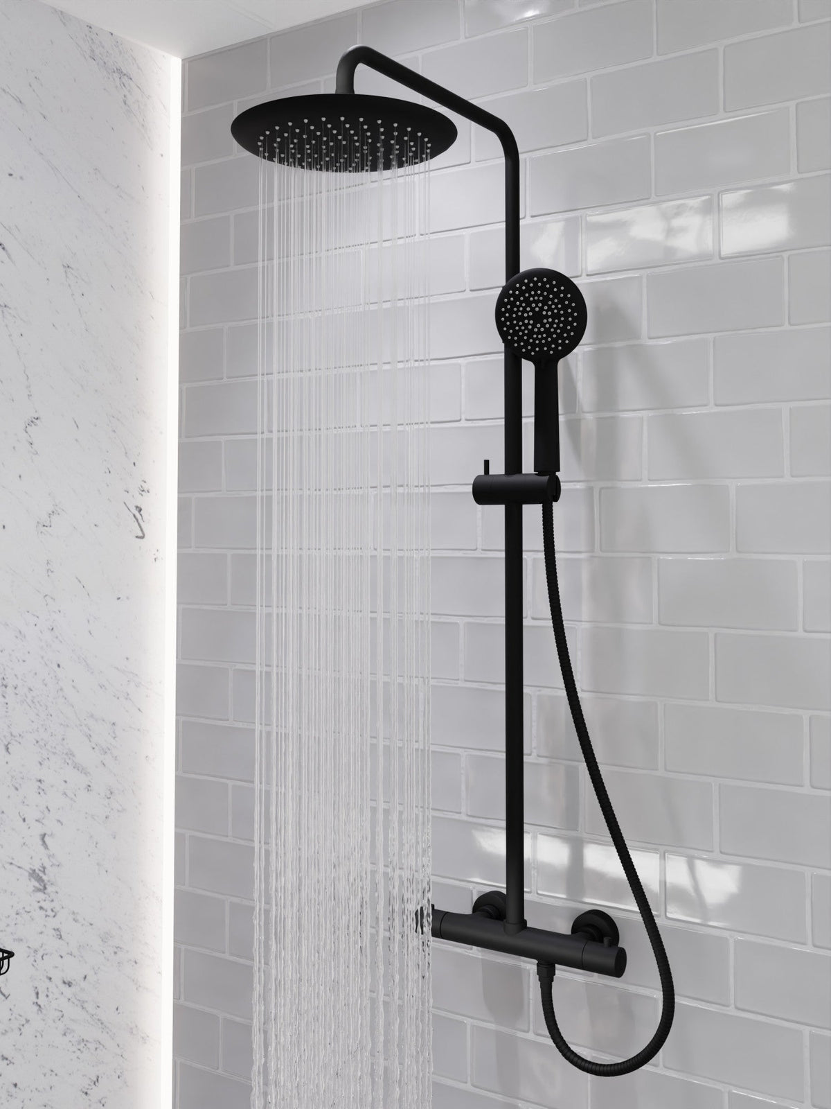 Shower Head, Heavy Rainfall Stainless Steel Matte Black