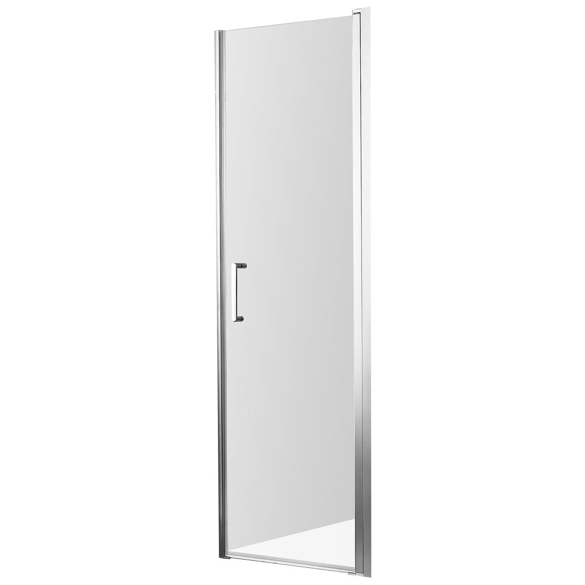 Lancer Series 23 in. x 72 in. H Hinged Frameless Shower Door with Tsunami Guard Tempered Glass