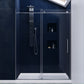 Madam Series 56 to 60 in. x 76 in. Frameless Sliding Shower Door with Clear or Tinted Tempered Glass and Tsunami Guard