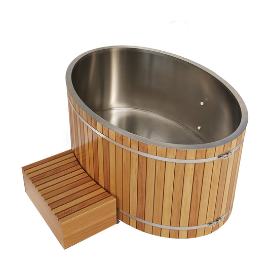 Cold Plunge Tub, 2 Person Jet Cedar Natural Finish