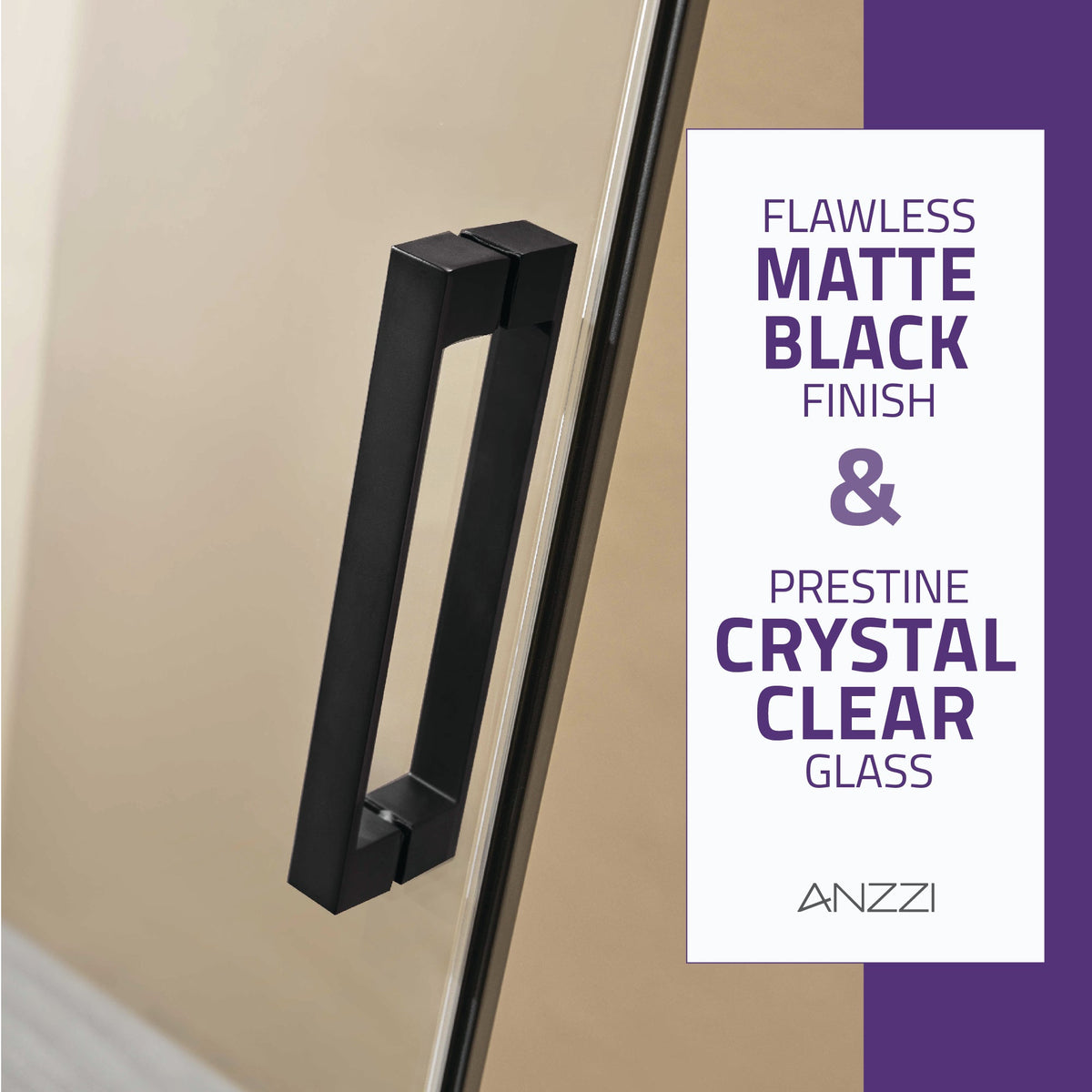 48 x 76 Frameless Shower Door, Rhodes Sliding Tsunami Guard