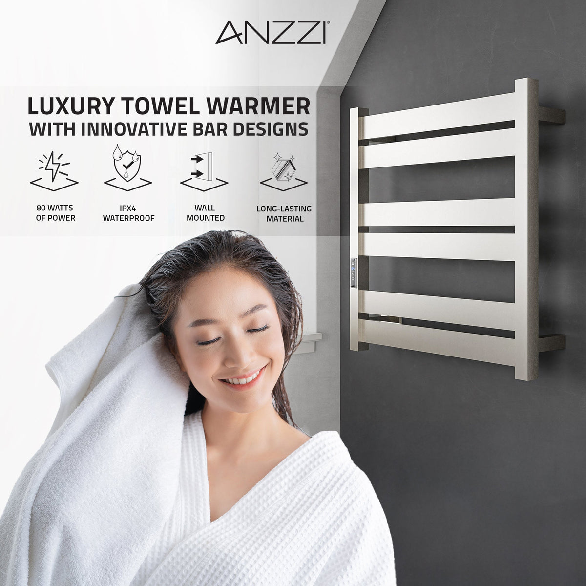 Towel Warmer, ANZZI Starling Bar Mounted
