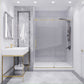 Madam Series 56 to 60 in. x 76 in. Frameless Sliding Shower Door with Clear or Tinted Tempered Glass and Tsunami Guard