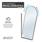 Ember Series 34 in. x 78 in Framed Arch Fixed Shower Screen Door with 8mm Tempered Clear or Fluted Glass