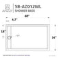 Field Base Series 36 in. L x 60 in. W Corner Shower Shower Pan Base with Left Drain in Glossy White Marine Acrylic