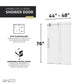 Ozean Series 44 to 48 in. x 76 in. Frameless Shower Door with Sliding with Tsunami Guard Tempered Clear Glass