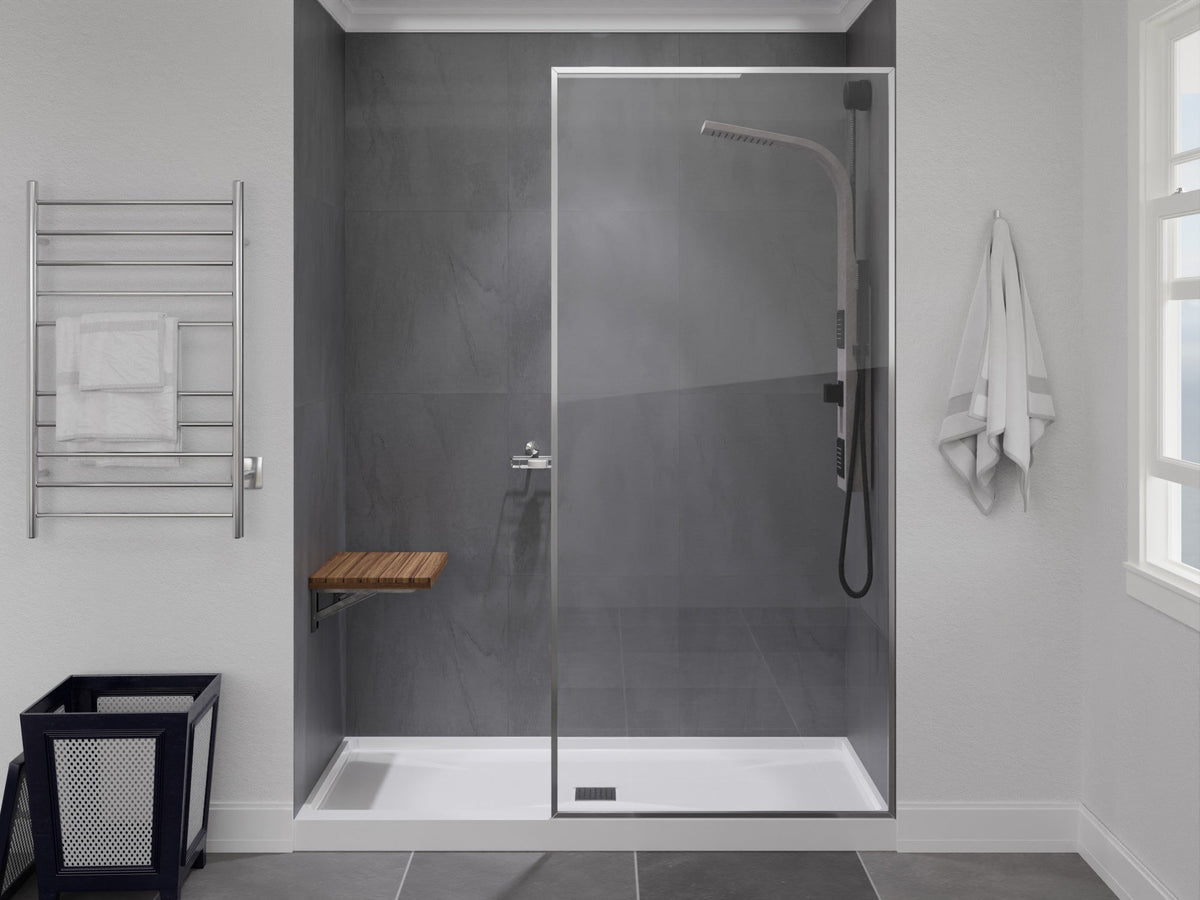 Shower Seat, Goreme Teak Mounted Folding in. Wall