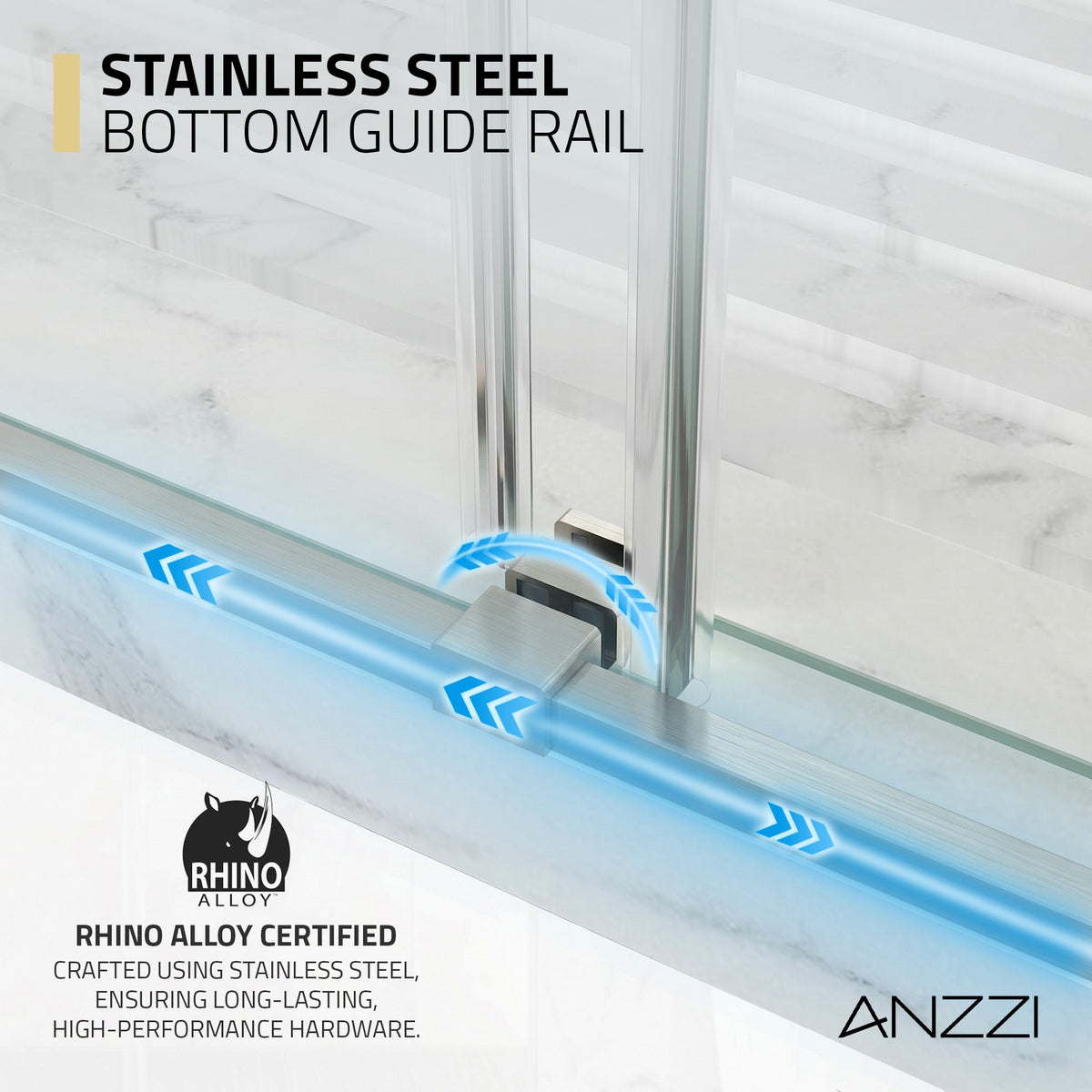 54 x 76 Frameless Shower Door, Stellar Sliding Tsunami Guard