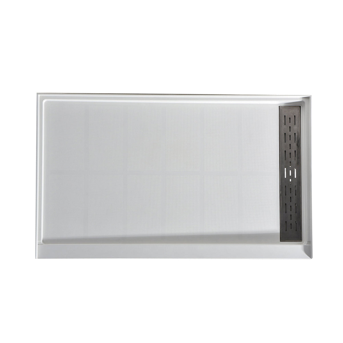 Alexander 60 in. L x 36 in. W Alcove Shower Pan Base with Left or Right Drain in Glossy White Marine Acrylic