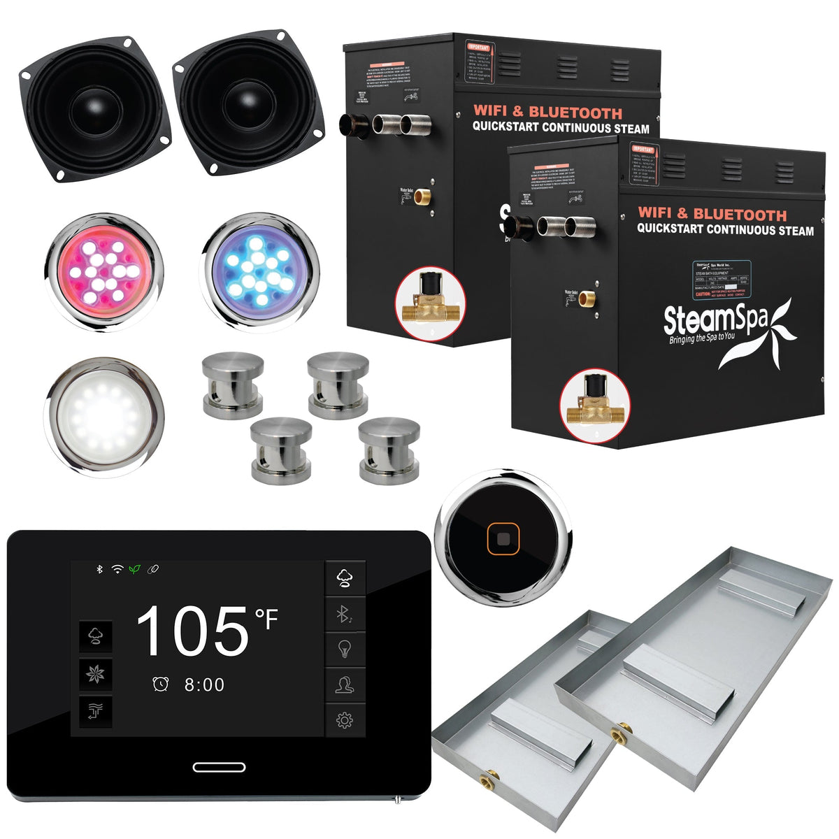 Steam Shower Generator, Full Package, Black
