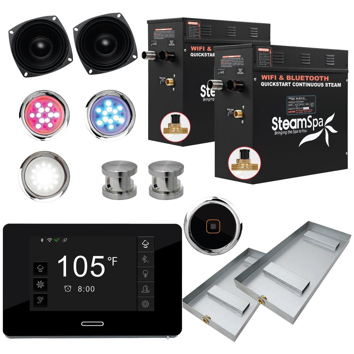 Steam Shower Generator, Full Package, Black