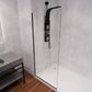 34 x 74 Frameless Shower Door, Screen Fixed Semi Tsunami Clear Glass