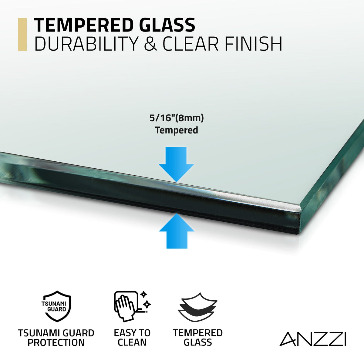 54 x 76 Frameless Shower Door, Stellar Sliding Tsunami Guard
