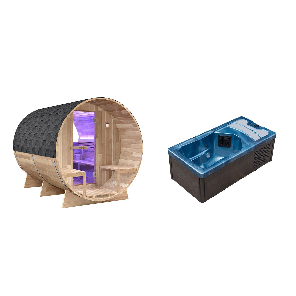 Outdoor Sauna, 4 Person Electric Rock Chiller