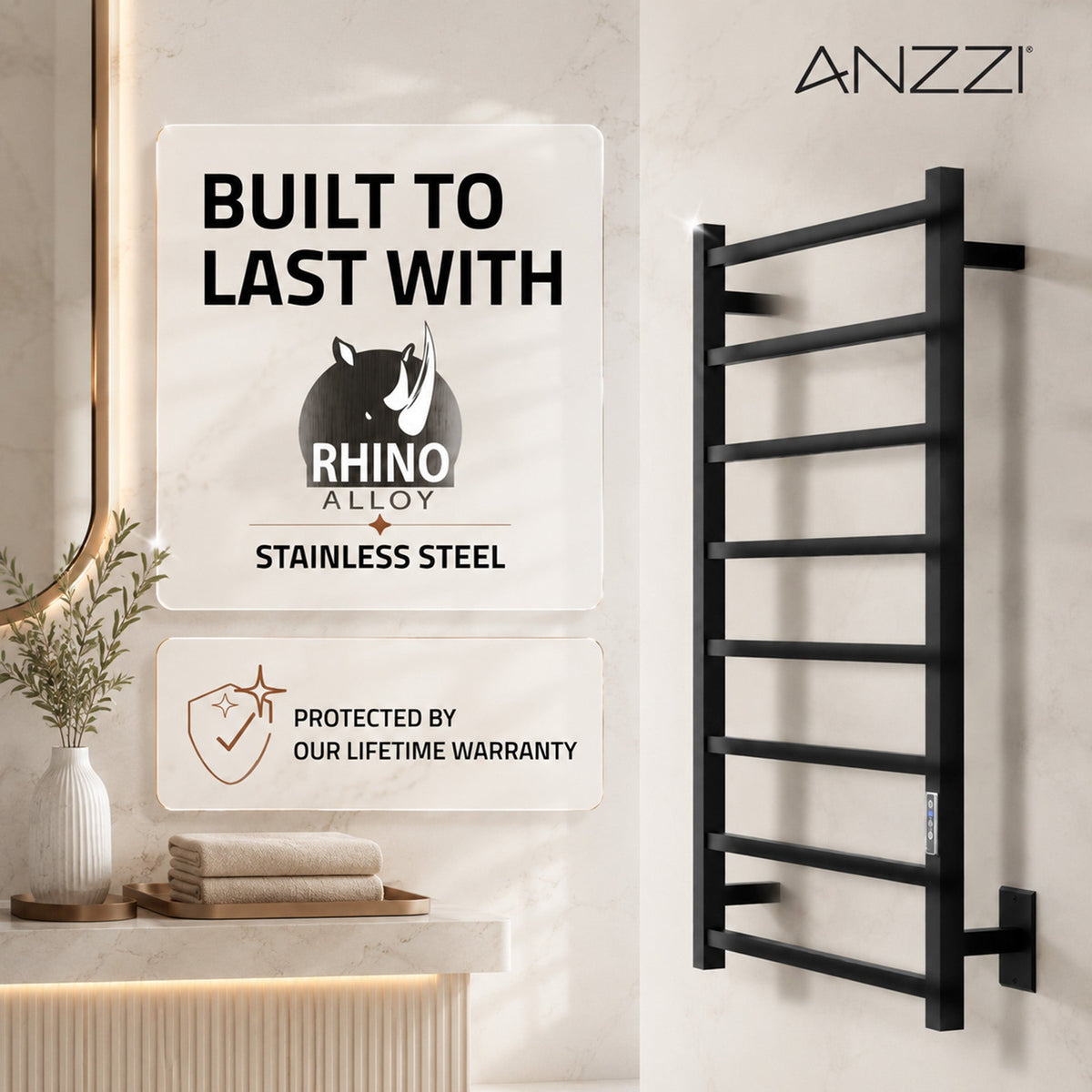 Towel Warmer, Bali Bar Mounted Electric