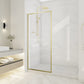 34 x 74 Framed Shower Door, Welle Fixed Screen Tempered Clear Glass