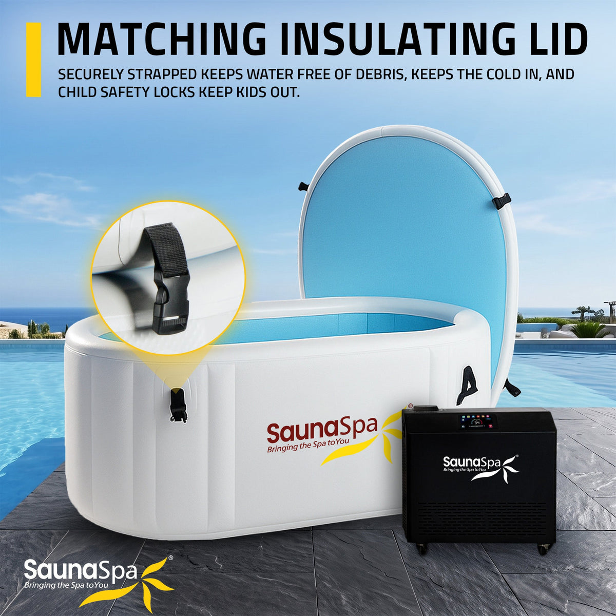 Cold Plunge Tub, Kodiak Person Inflatable Ice Kit Gray