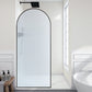 Ember Series 34 in. x 78 in Framed Arch Fixed Shower Screen Door with 8mm Tempered Clear or Fluted Glass