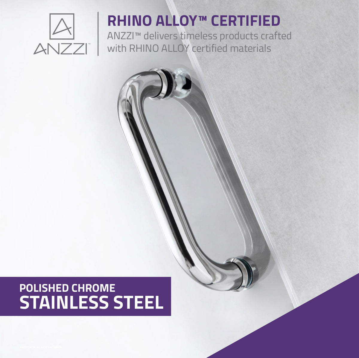 Consort Series 60 in. x 72 in. H Hinged Frameless Shower Door with Tsunami Guard Tempered Glass