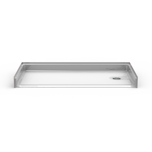 60" x 36" Roll In Shower Pan | End Drain from Showers4Less