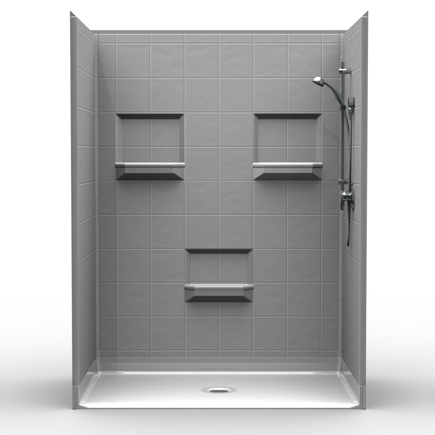 60" x 36" Roll In Shower | Barrier Free Showers | Wheelchair Accessible Shower